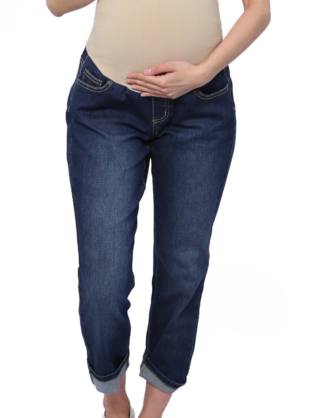 Three Seasons Maternity Cuffed Denim Capri